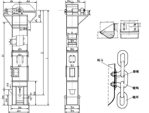 環鏈斗提機圖紙 環鏈斗提機圖紙